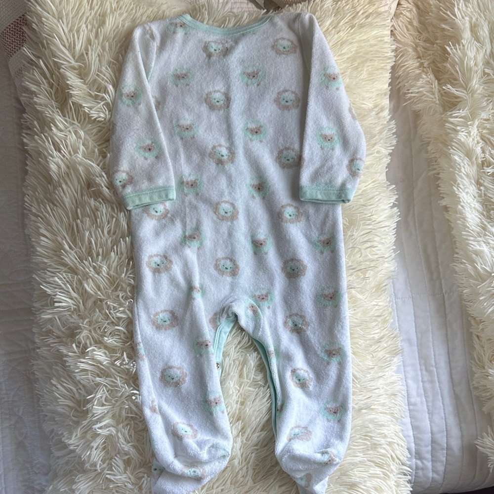 Koala Kids Pastel Green Sheep Print Footie - Picture 4 of 4